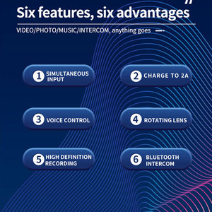 Auriculares Bluetooth para Casco de Motocicleta 2K de la Mejor Calidad <span class=keywords><strong>con</strong></span> Intercomunicador de 500-1000m y Grabación de Video HD 2K - Product Image 6