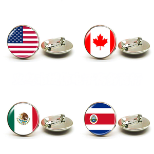 Broche ronde en métal électro-plaqué avec drapeau de 32 pays pour le football mondial <span class=keywords><strong>2022</strong></span>, badge, épingle à vêtements, vente en gros - Product Image 2