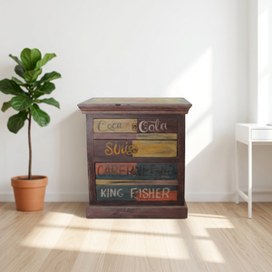 Mesitas de noche vintage de madera reciclada pintadas a mano, mesita de noche para dormitorio, muebles artesanales para sala de estar y hotel - Product Image 5