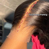 Topper de Cabello Humano Liso con Línea de Cabello Pre-Desplumada, Cierre Frontal de Encaje Suizo HD Ultrafino, Pieza de Cabello Natural Invisible