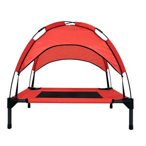 Tragbares erhöhtes Haustier bett mit Baldachin OEM Luxus Faltbare Camping kühlung Erhöhtes Hunde bett Rot klein mit Baldachin Haustier bett - Product Image 1