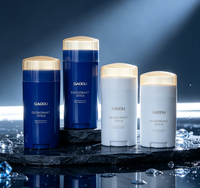 Tube de baume parfumé ovale de 75g, blanc mat, à mécanisme rotatif, pour déodorant, vente en gros