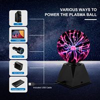 Nouveauté décoration de la maison kidgift veilleuse intelligente USB magique lampe de table rouge éclair 8 pouces lumière plasma