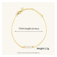 À la mode En Gros 925 En Argent Sterling Fine Jewelry Plaqué Or Naturel D'eau Douce 3 Perle Lien Chaîne Bracelet Cadeau Occasion