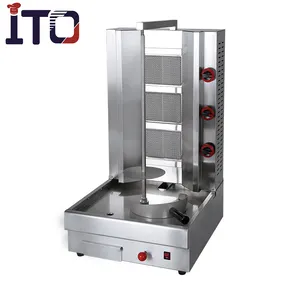 Guangzhou factory wholesale price Gas doner kebab shawarma making machine with 3 burners