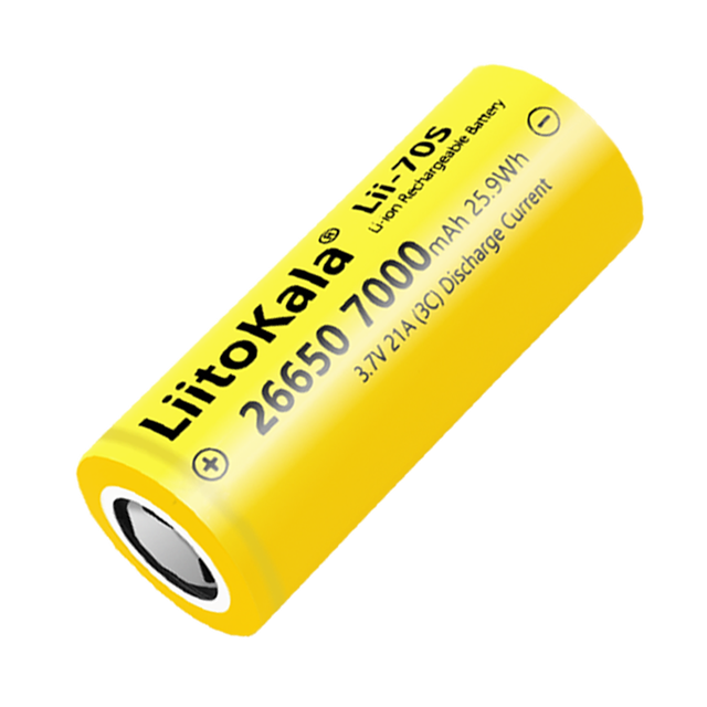 LiitoKala Highest Capacity 26650 7000mah 21A/35A Lithium Battery 3.6V 26650 Rechargeable Battery Cell for Battery Pack