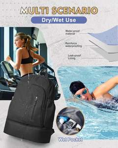 กระเป๋าเป้สะพายหลังสำหรับออกกำลังกายสำหรับผู้หญิงผู้ชาย, กระเป๋าเชียร์ลีดเดอร์, กระเป๋าออกกำลังกายน้ำหนักเบาพร้อมช่องใส่รองเท้า, กระเป๋าเป้สะพายหลังกีฬากันน้ำพร้อมช่องใส่ของเปียก - Product Image 3