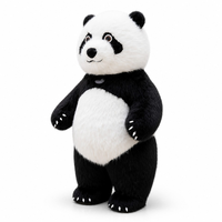 Costume de Mascotte Panda Gonflable en Peluche et Fausse Fourrure pour Halloween, Combinaison Intégrale de 2,0-3,0 M de Haut avec Batterie Incluse pour Spectacles