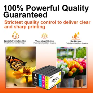 Topjet 711XL 711 XL Wholesale Color Inkjet Ink Cartridge Compatible For HP HP711 HP Designjet T520 T120 24 T120 610 Printer