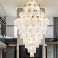 Lustre en cristal de luxe, adapté aux grands tels que les halls d'hôtel, les villas, les escaliers en colimaçon du grenier, les lustres de salon