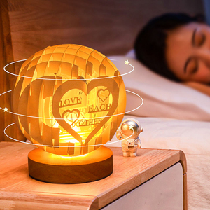 Sevgililer günü hediye kız arkadaşı için DIY 3D Pop-up ışık kutusu küre başucu lambası LED masa ışığı ev dekor çocuklar için hediye öğesi - Product Image 5