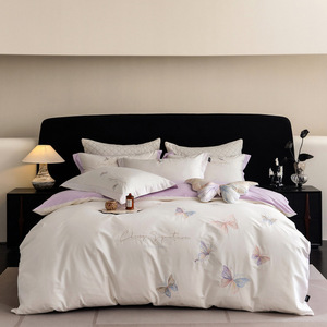 Thêu Bộ Đồ Giường 100% <span class=keywords><strong>Cotton</strong></span> Mô Hình Đẹp Công Chúa 4-Mảnh Gối Tấm Ga Giường Quilt Bìa Bộ - Product Image 6