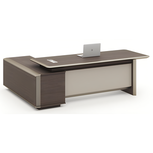 कार्यालय एल आकार के लक्जरी प्रबंधक कंप्यूटर कार्यकारी छत लकड़ी के काम डेस्क डिजाइन और कुर्सी सेट के लिए आधुनिक तालिका - Product Image 3