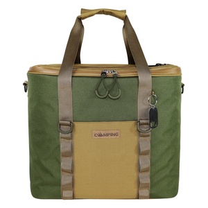 Sac isotherme en toile 38x24x33cm avec fermeture éclair, pour le camping en extérieur, rangement alimentaire, avec poignée - Product Image 2