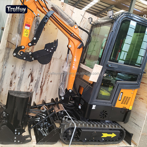 Mini-excavatrice de 1 tonne, mini-excavatrice sur chenilles, petite pelleuse CE EPA Euro 5, pour aménagement de parterres de fleurs, travail des jardins potagers, outil agricole - Product Image 4
