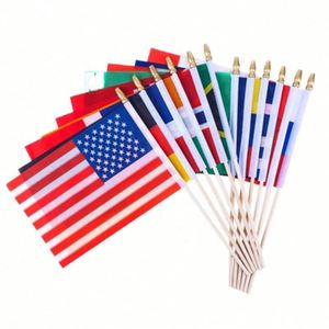 Drapeau de décoration extérieur personnalisé en sublimation, imperméable, écologique, 100 % polyester, petit drapeau à main, vente en gros - Product Image 1