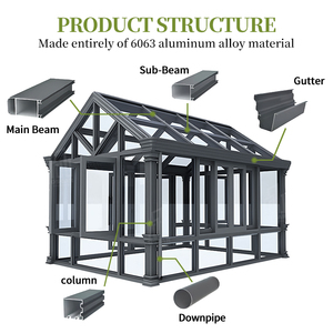 Pavillon de jardin extérieur sur mesure en aluminium et verre, véranda de luxe <span class=keywords><strong>avec</strong></span> plafond à lames, pour fêtes et usage extérieur - Product Image 3