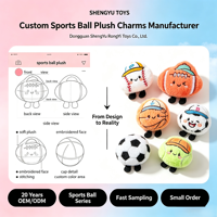 Pendentif en peluche original et mignon sur le thème des ballons de sport, porte-clés pour sac à dos féminin, breloque football, petite poupée en peluche pour la décoration de sac