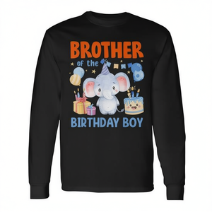 T-shirt à manches longues pour garçon, motif éléphant, pour fête de famille - Product Image 2