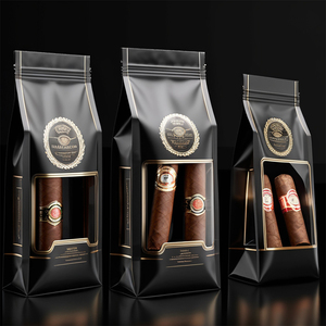 Tùy chỉnh in ấn xì gà tạo độ ẩm đáy phẳng Pouch nhựa mùi bằng chứng Ziplock cigarillo bao bì du lịch xì gà Humidor Túi - Product Image 3