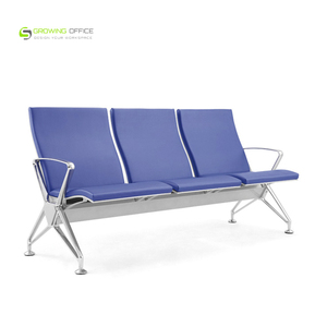 Sillas de espera de 3 plazas para asientos de viga de aeropuerto de acero inoxidable de metal comercial - Product Image 1