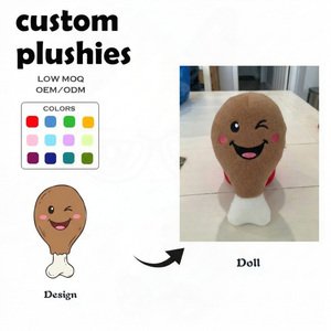 Fabricant de jouets en peluche personnalisés : Poulet clignotant de dessin animé, poulet en forme de cuisse, produits promotionnels pour chaînes de restaurants, peluches sur mesure - Product Image 1