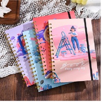 Cuaderno de Papel con Espiral Creativo de Dibujos Animados, Juego de Papelería con Bolígrafo para Estudiantes, Material Escolar