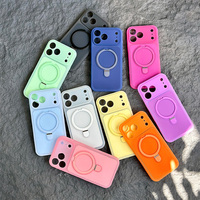 JOYPORODO S106 Coque de téléphone en silicone avec support magnétique pour iPhone 15 16 17 18 Pro Max