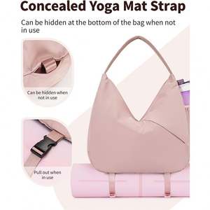 Bolsa Deportiva para Mujer, con Compartimento Oculto para Esterilla de Yoga, Compartimento para Zapatos, Bolsa de Nylon - Product Image 4