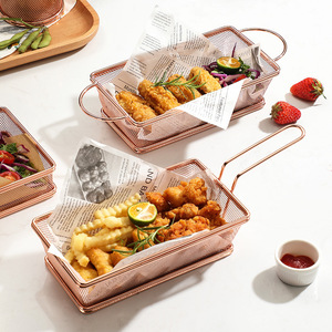 Multi French Fries Basket with Handle Restaurant Kitchen Frying Strainer <strong>Chicken</strong> Snack Chips Iron Metal Wire <strong>Mesh</strong> Colander - Product Image 4