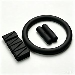 Black Pilates Accessories Set Silicone Wrist and Ankle Weights Ring-Weight Barbell <b>Dumbbells</b> for Exercise Yoga Workout Strength - Product Image 1