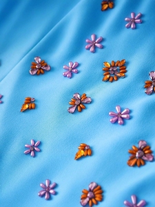 A11777 Abito Blu Navy Aderente con Perline per Donna, Alta Qualità, Casual per Feste e Industria Pesante, Minimalista Blu Navy - Product Image 5