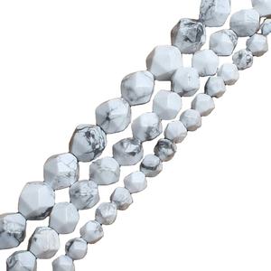 Commercio all'ingrosso Bianco <span class=keywords><strong>Howlite</strong></span> per Monili Che Fanno FAI DA TE Fatti A Mano Artigianato Naturale Sfaccettato <span class=keywords><strong>Howlite</strong></span> Bianco Diamante Taglio Branelli Allentati - Product Image 4