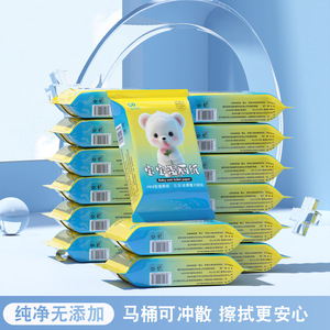 Yanhuadu Lingettes Humides Bébé Mini, Pack de 8, Soin Doux pour la Peau, en Pâte de Bois, Jetables dans les Toilettes - Product Image 3