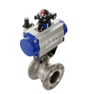 บอลวาล์วหน้าแปลนสแตนเลส CF8M DN80 PN16 พร้อมตัวกระตุ้นลม - Product Image 3