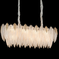 Lustre en verre à plumes dorées de luxe français GRSD, dimmable, taille moyenne, pour villas, salons, chambres, halls d'hôtel, restaurants