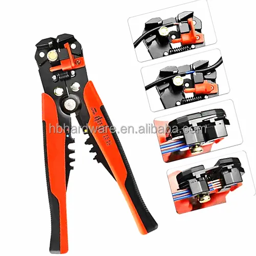 HongBao 3-in-1 Automatic Wire Stripper Cutter and Crimping Tool Auto Self Adjusting Pliers that Cut up to 10 AWG Strip Pliers