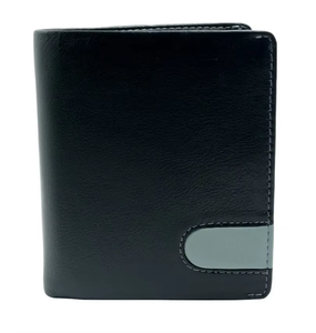 Porte-cartes minimaliste en cuir véritable pour homme Wriza, avec blocage RFID, design élégant, fin et durable, doublure en cuir - Product Image 1