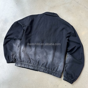 Custom 3D Embroidery Logo 100% Cotton Heavy <b>Duck</b> Canvas <b>Jackets</b> for Men Vintage Sun Faded Worker Detroit Chore Workwear <b>Jackets</b> - Product Image 3
