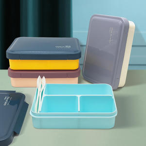 Fashion 3 Grids Portable Plastic Bento Lunch <b>Box</b> Tiffin Food Containers Bpa Free Microwave sealed Lunch <b>Box</b> - Product Image 1