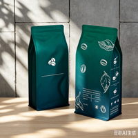 Sachet à fermeture éclair personnalisé en PE de qualité alimentaire, grand format, à fond carré, avec valve, pour emballage de café en grains, de café torréfié et d'aliments pour animaux de compagnie