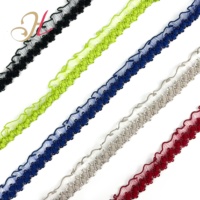 En gros, Ruban élastique en dentelle à bord festonné de 15 mm, en soie de poisson, bande élastique pour sous-vêtements, bretelles de soutien-gorge en nylon extensible à picots