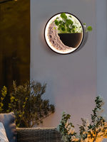 Support de fleurs en forme de lune, éclairage mural LED solaire pour jardin, IP65 étanche, en acier inoxydable, avec garantie de 2 ans