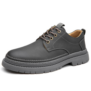 Zapatos de Trabajo Nuevos para Hombre, Zapatos de Cuero Suave con Suela Gruesa, Zapatillas Casuales para Hombre - Product Image 6