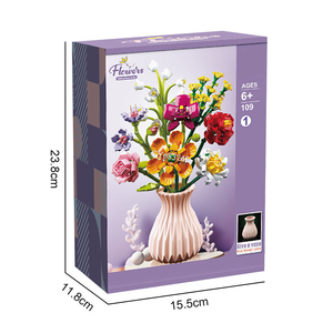 Hot Sale <strong>Building</strong> Blocks Flower Bouquet <strong>Set</strong> with Vase Decoration Artificial Flowers <strong>Set</strong> <strong>Building</strong> Toys - Product Image 6