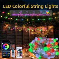 Guirlandes lumineuses LED pour sapin de Noël, boules décoratives, fil transparent, lumières festives brillantes, décorations pour fêtes de Noël, décorations pour la maison, lumières de festival