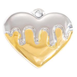 จี้รูปหัวใจไทเทเนียมสตีล อุปกรณ์ทำเครื่องประดับ DIY สำหรับทุกเพศ ใส่ได้ทุกวัน สไตล์ INS ระดับไฮเอนด์ สีเงิน สีทอง - Product Image 5