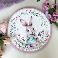 Assiettes de présentation en plastique Lapin de Pâques pour la décoration de table de printemps, de baby shower, de mariage et de fête d'anniversaire