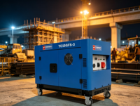 Générateur diesel silencieux YuChai YC10GFS-3 10-11kW à châssis ouvert, démarrage électrique, bicylindre en V, AVR 200A, 25L, 230V pour usage domestique