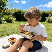 Nouvelle arrivée, boîte à lunch en acier inoxydable anti-fuite, compartiment divisé, empilable, boîte à lunch en métal, boîte à lunch portable pour enfants